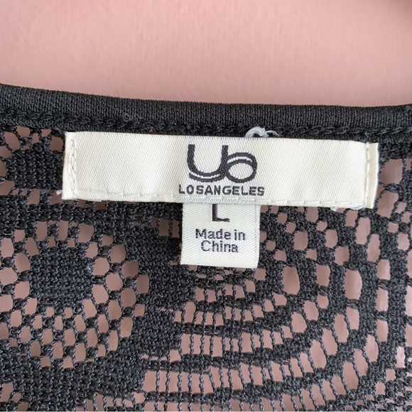 Ya Los Angeles black crochet racerback tank top size large - Picture 3 of 8